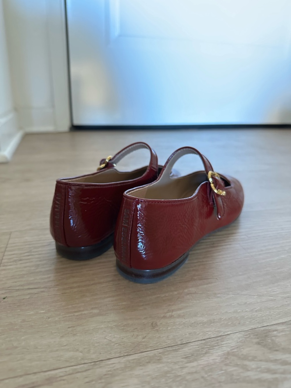Sam Edelman Burgundy Red Patent Leather Michaela Mary Jane Square-Toe Flats - Picture 5 of 7